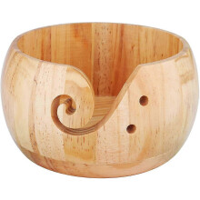(As show, One size) Yarn Bowl, Big Wooden Knitting Bowl, Large Yarn Bowls For Crochet And Knitting Project, Diameter 15cm/6 Inch, No Lid, Knitter Gifts, Bamboo