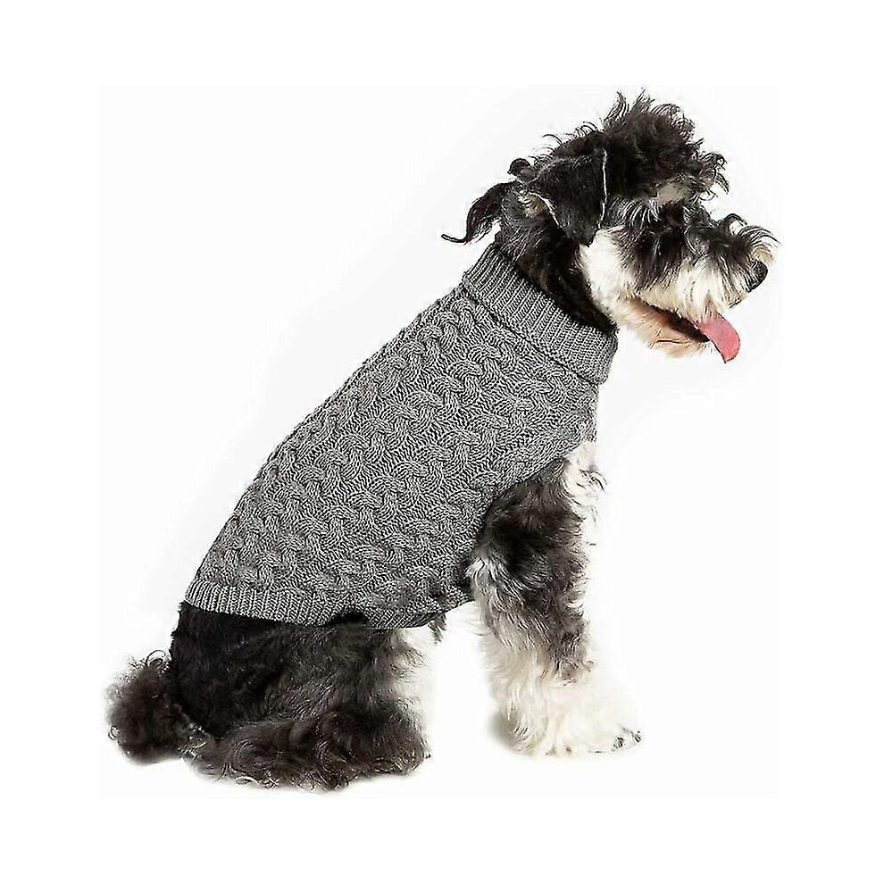 Kikidex (As Show, One Size) Crochet Knitted Dog Sweater Vest Dog Winter Cavalier Dog Puppy Clothes Soft Warm Sweater Knitwear For Small Medium Dogs - Gray M