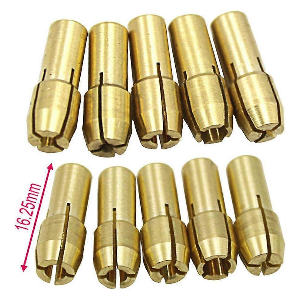 (As Show, One Size) 10Pcs Brass Chucks Drill Collets 0.5-3.2Mm Accessories For Dremel Rotary Tools Shank 4.3Mm 4112316401498