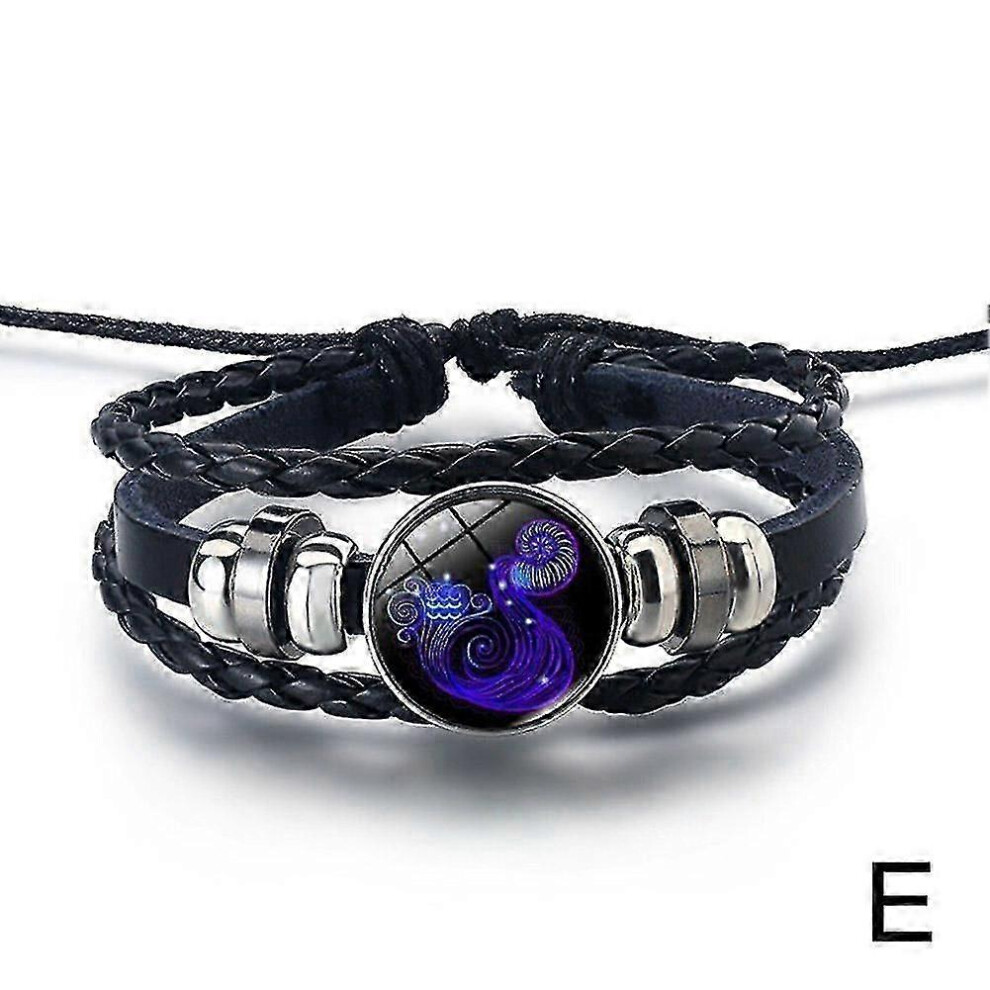 Photos - Bracelet Kikidex  Serene Manifestation  12constellations Gemstone Leather Improve Energy (Cancer, One size)