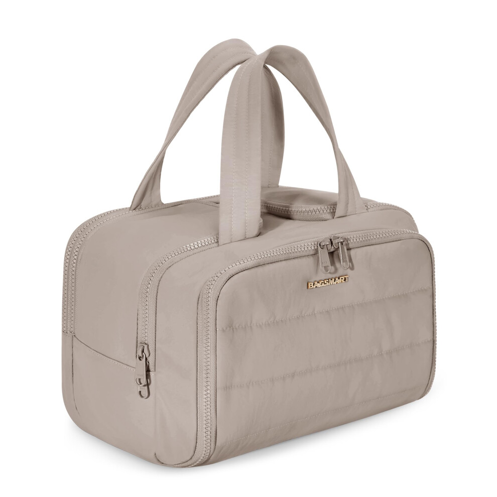 Travel Toiletry Bag, Large Wide-open Travel Bag for Women, Puffy Cosmetic Makeup Bag