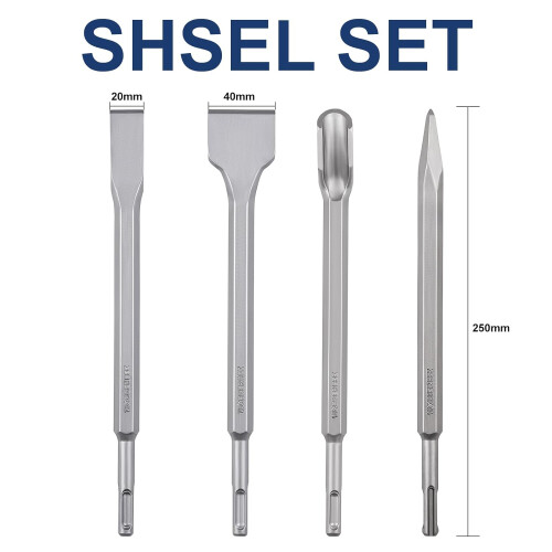 SDS Plus Rotary Hammer Drill Bits & Chisels Set,Concrete Masonry Hole Tool,17-Piece 1