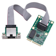 M.2 A+E/Mini PCIE to RJ45 LAN Gigabit Ethernet Network Card 10/100/1000Mbps Single Port Server (M.2 A+E Bent Pin)