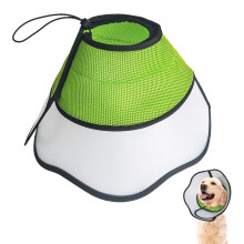 Soft Dog Cone Adjustable Pet Recovery Cone Ideal for PostSurgery Comfort – Adjustable fit Cone for Large and Medium Dogs (Size L Green)