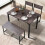 Living And Home (Light Grey) Dining Table Set for 4 1