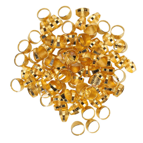 100pcs Metal Sewing Thimble Adjustable Size Rust 1
