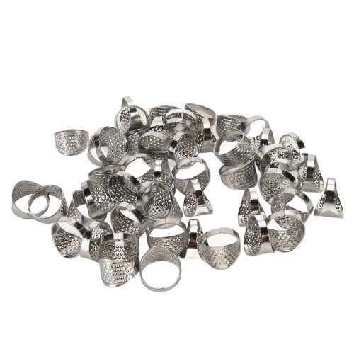 50pcs Metal Sewing Thimble Adjustable Size Rust 1