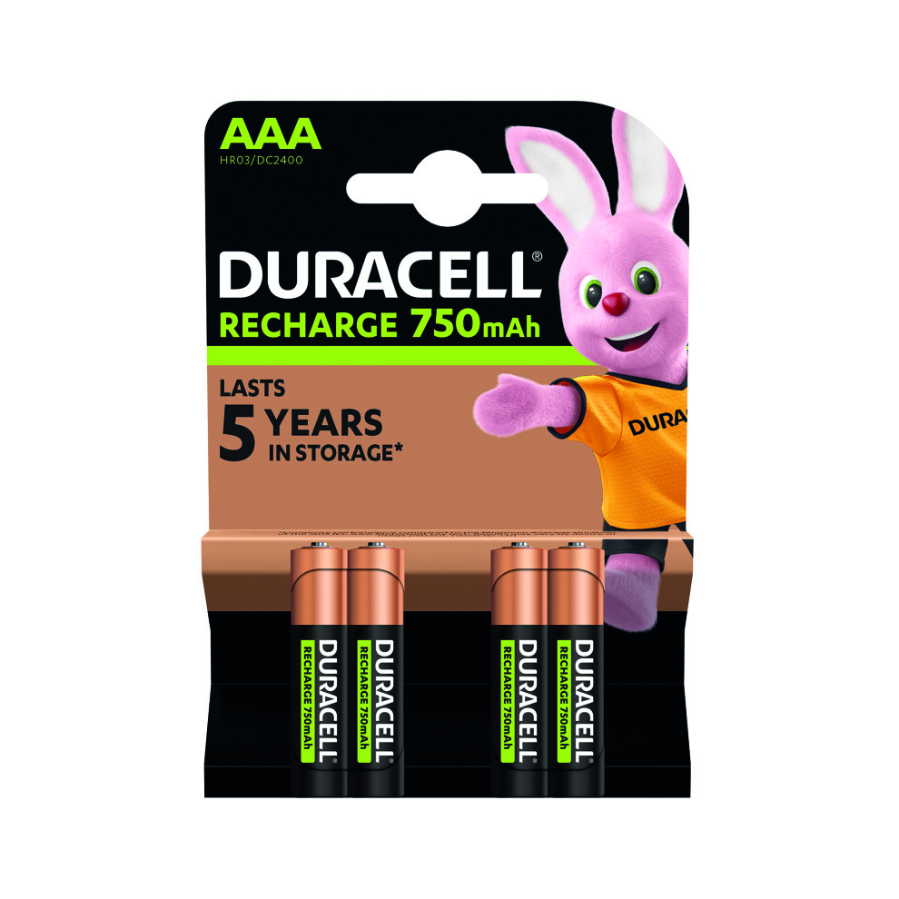 4pk Duracell AAA Size 750mAh Rechargeable Batteries