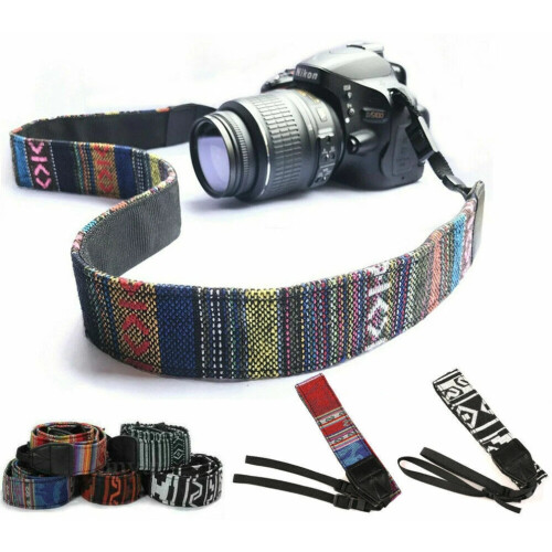 (Blue and Red Camera Strap Personalised Shoulder) Vintage Camera Strap For All Dslr Camera Universal Neck Shoulder Strap Hot 2