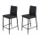 Living And Home (Black) 2PCS PU Leather Upholstered Bar Stools 4
