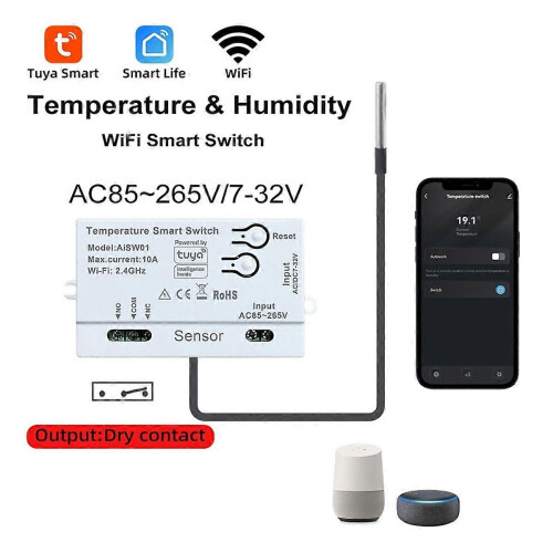Αισθητήρας θερμοκρασίας Tuya WiFi 2.4G Αισθητήρας θερμοκρασίας WiFi 1