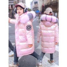 (Pink, 150 CM / 8-9 Years) Girls Boys Lined Padded Winter Parka Coat Faux Fur Hooded Jacket Age 8-15 school