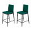 Living And Home (Green) 2PCS PU Leather Upholstered Bar Stools 4