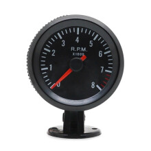 2-Zoll-52-mm-Drehzahlmesser für Autos, analog, 0–8000 U/min, schwarzes Gehäuse, für 1–8 Zylinder Benzinmotoren