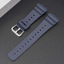 (Silver Buckle, royal blue) 16mm Silicone Watch Band for Casio DW-6900 GW-M5610 DW-5600E Soft TPU Replacement Strap Black Colorful Wristband