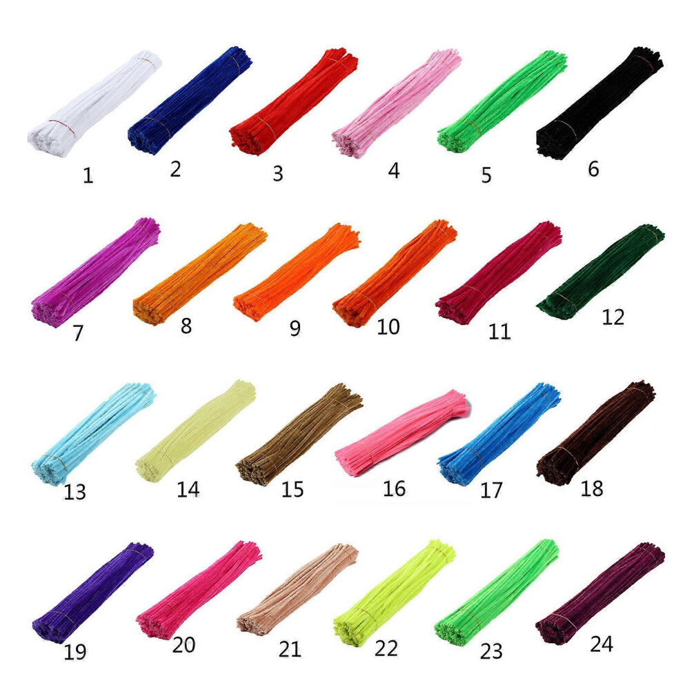 (pink, One size) Pipe Cleaners Bulk 24 Assorted Colors Chenille Stems Craft Supplies Fuzzy Glitter Pipe Cleaners for DIY Art Craft  Balan