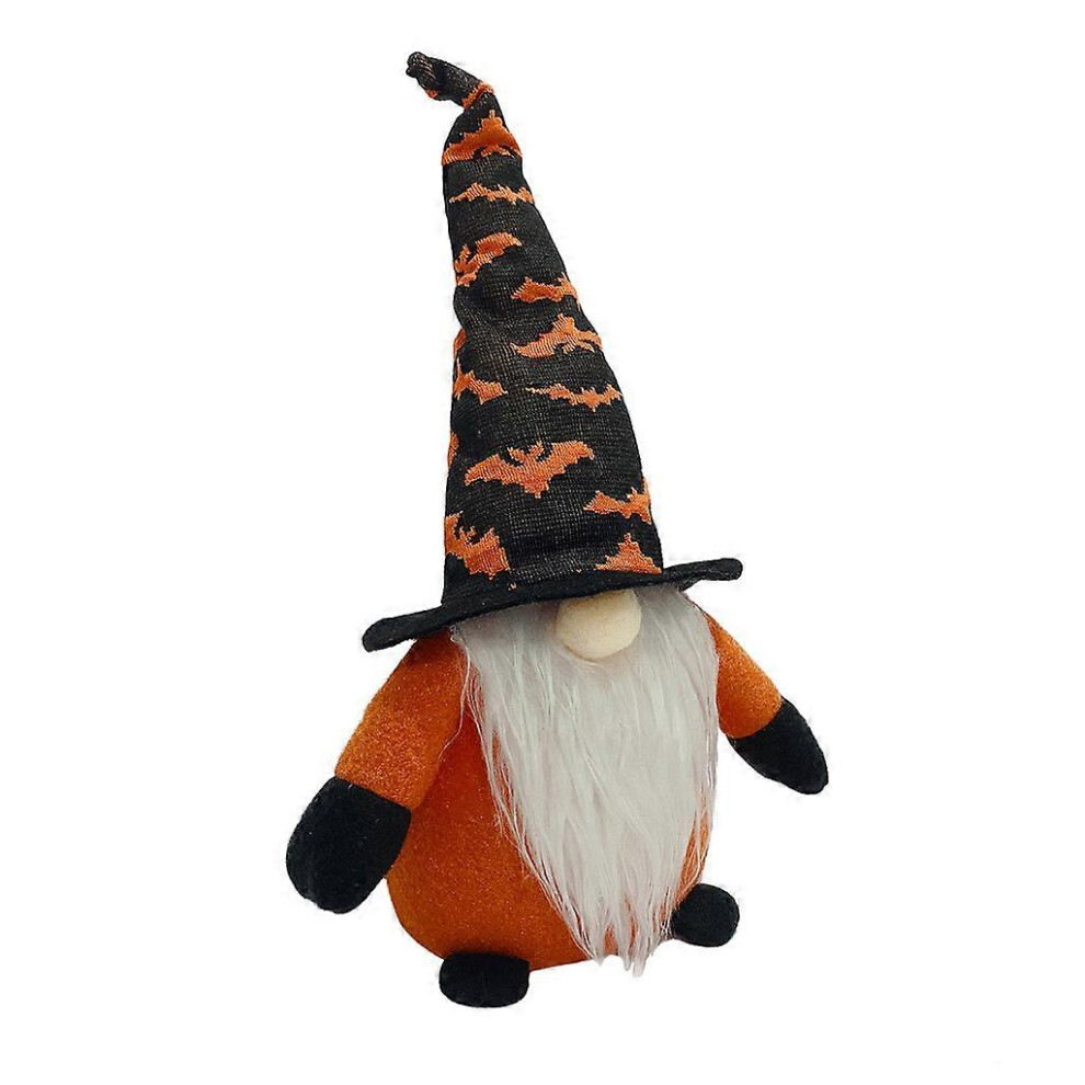 (Bat Hat, One Size) Halloween Gnome Handmade Dwarf Plush For Doll Spider Scandinavian Tomte Household Holiday Party Decorations Yellow