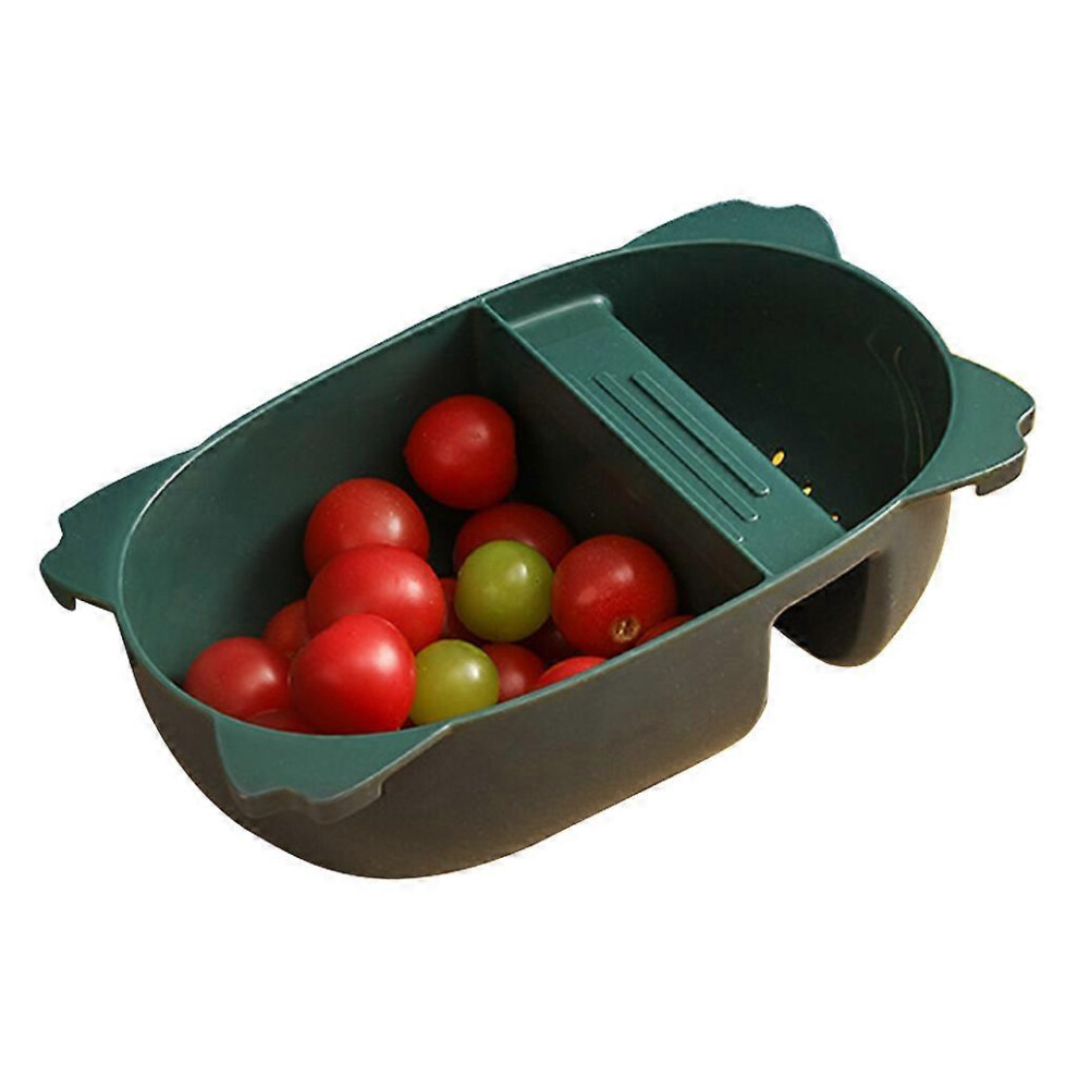 (, One Size) Drainer Basket Kitchen Sink Strainer Drain Self Standing Leftovers Filter Tool Green