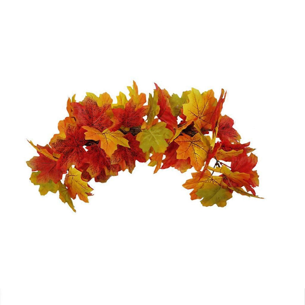 (Type B, One size) Simulation Maple Leaf Garland Artificial Flower Wreath Harvest Festival Decor