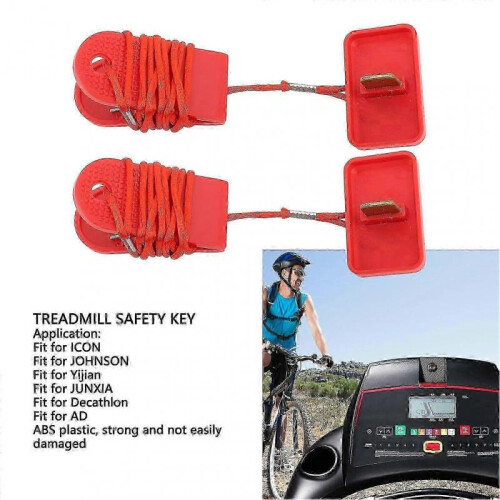 2PCS Treadmill Safety Key Emergency Stop Switch Exercise Running Machine Security Lock Key for Most Treadmill 2