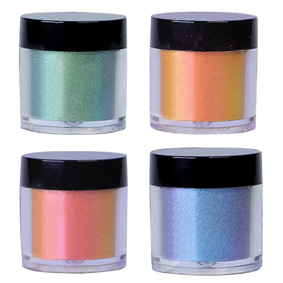 (A set, One size) High-Brightness Color-Changing Pigment Pearlescent Powder Multifunctional Glitter Epoxy Resin Discolor Powder for Painting DIY Nail Polish Fine Arts