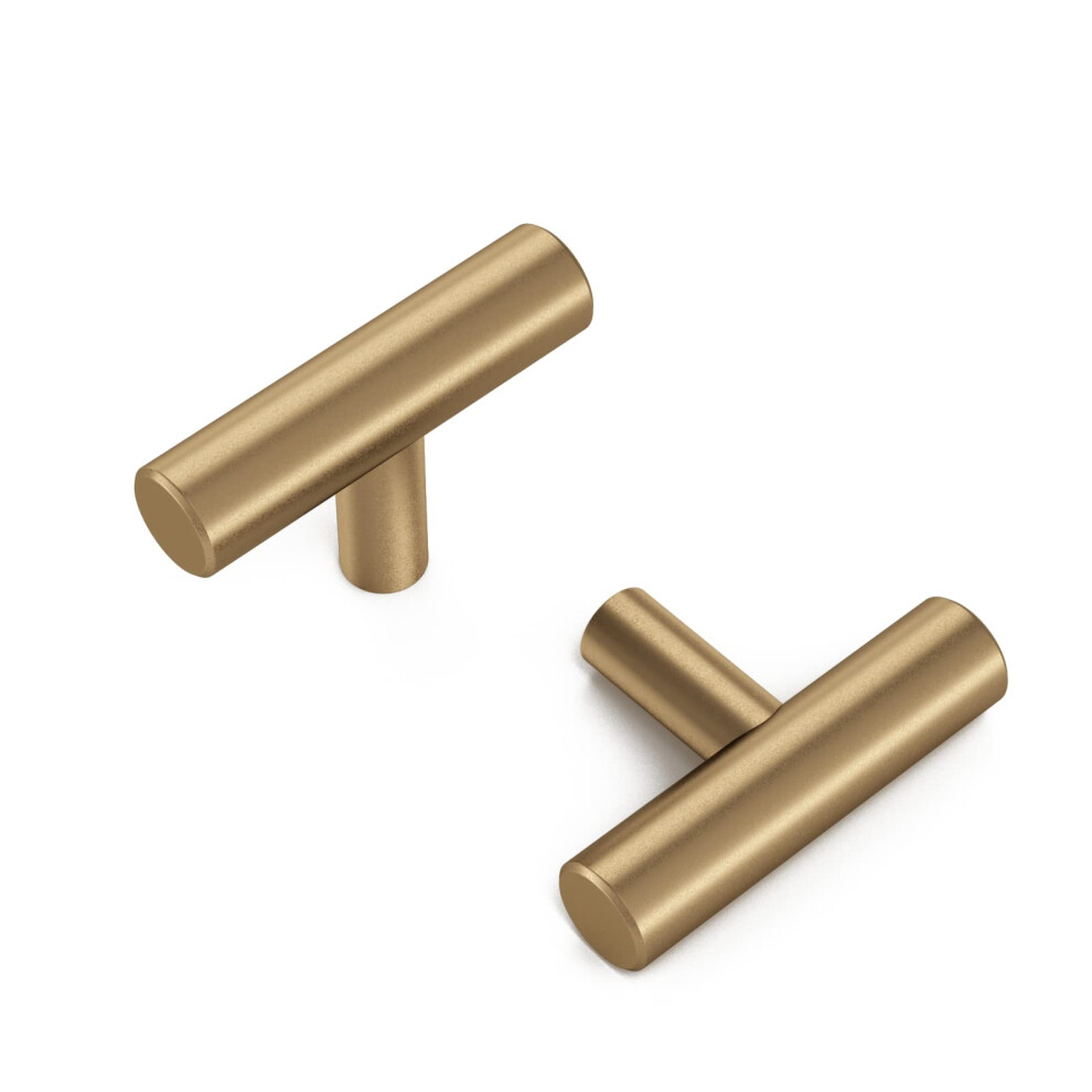 Stainless Steel Knobs, 10 Pack, Champagne Bronze, T-Bar Cabinet Hardware, Kitchen Drawer Pulls And Knobs 477169045744