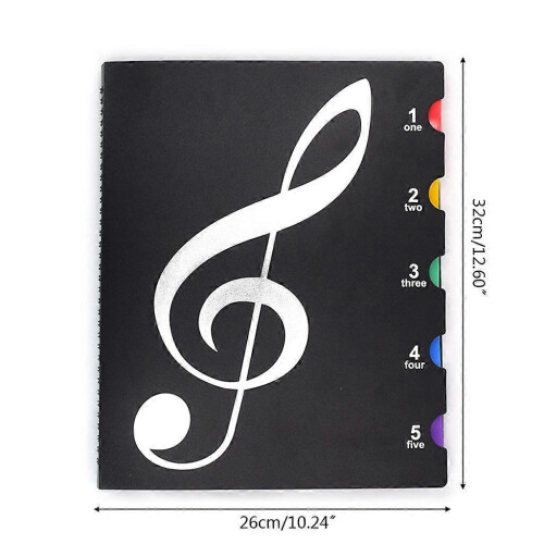 (As show, One size) for Creative A4 Music Book Folders Piano Multi Function Score Practical File Document Storage Holder  Black 1