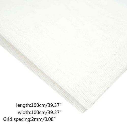 (As show, One size) 100x100cm Mesh Cloth for Latch Hook Rug Hooking Making Tapestry Canvas DIY Tool  Light Grey 1