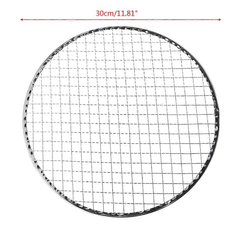 (28cm, One size) Disposable BBQ Barbecue Grill Basket Mesh Wire Net Meat Fish Vegetable Tool Hot  Silver 30cm