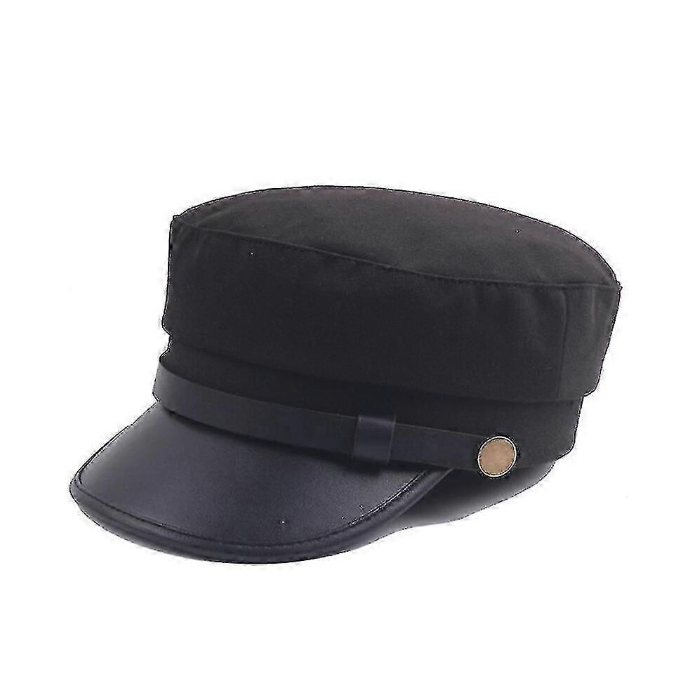 Kikidex (, One Size) Unisex Baker Boy Peaked Cap With Brim Newsboy Beret Hat Cadet Military Hat Brown