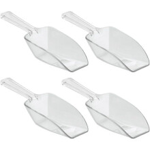 (As show, One size) Large Plastic Measuring Scoops for Baking, Kitchen Pantry, Pet Food, Set of 4, Clear
