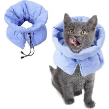 (As show, One size) Cat Recovery Collar, Soft Adjustable Cat Cone Alternative, After Surgery Stop Licking And Daily Use (neck Girt 6.3"-9.1")