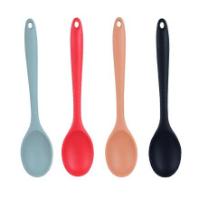 (As show, One size) 4 Pieces Silicone Nonstick Mixing Spoons Heat Resistant Silicone Utensil Spoons Silicone Basting Serving Spoon