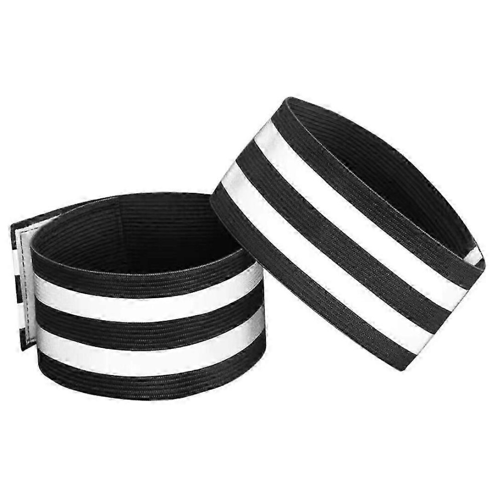 (As Show, One Size) Pcs Elastic Reflective Armbands, Safety Reflector Band For Walking, Biking, Dog, Walking, Jogging, Cycling, Black, 35*5Cm 4333837810853