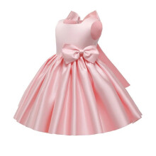 (Pink, 4-5Years?110cm) Kids Baby Girls Luxury Satin Birthday Princess Dress Party Fancy Wedding Dress