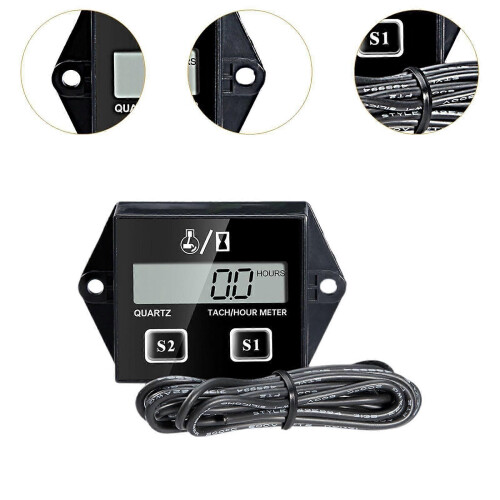 Motorcycle Tachometer Hour Meter Digital Hour Meter for Boat Gas Engine 2