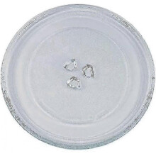 Universal Microwave Turntable Glass Plate with 3 Fixtures, 24.5 Cm