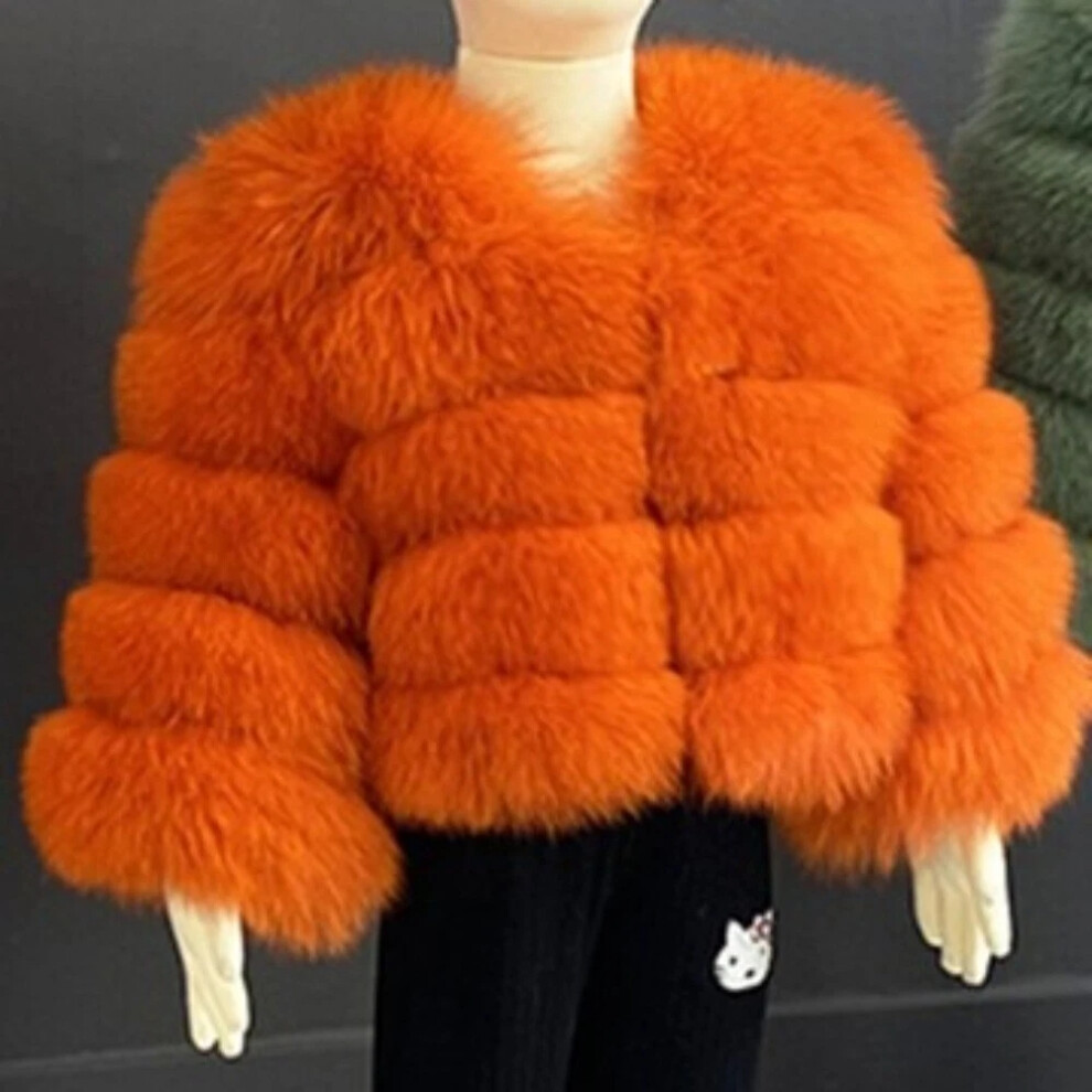 (orange, 160cm?11-12years )) Faux Fox Fur Kids Girls Baby THICK PARKER WARM Coat JACKET COAT-image-OPC-PHZ2RXX-NEW