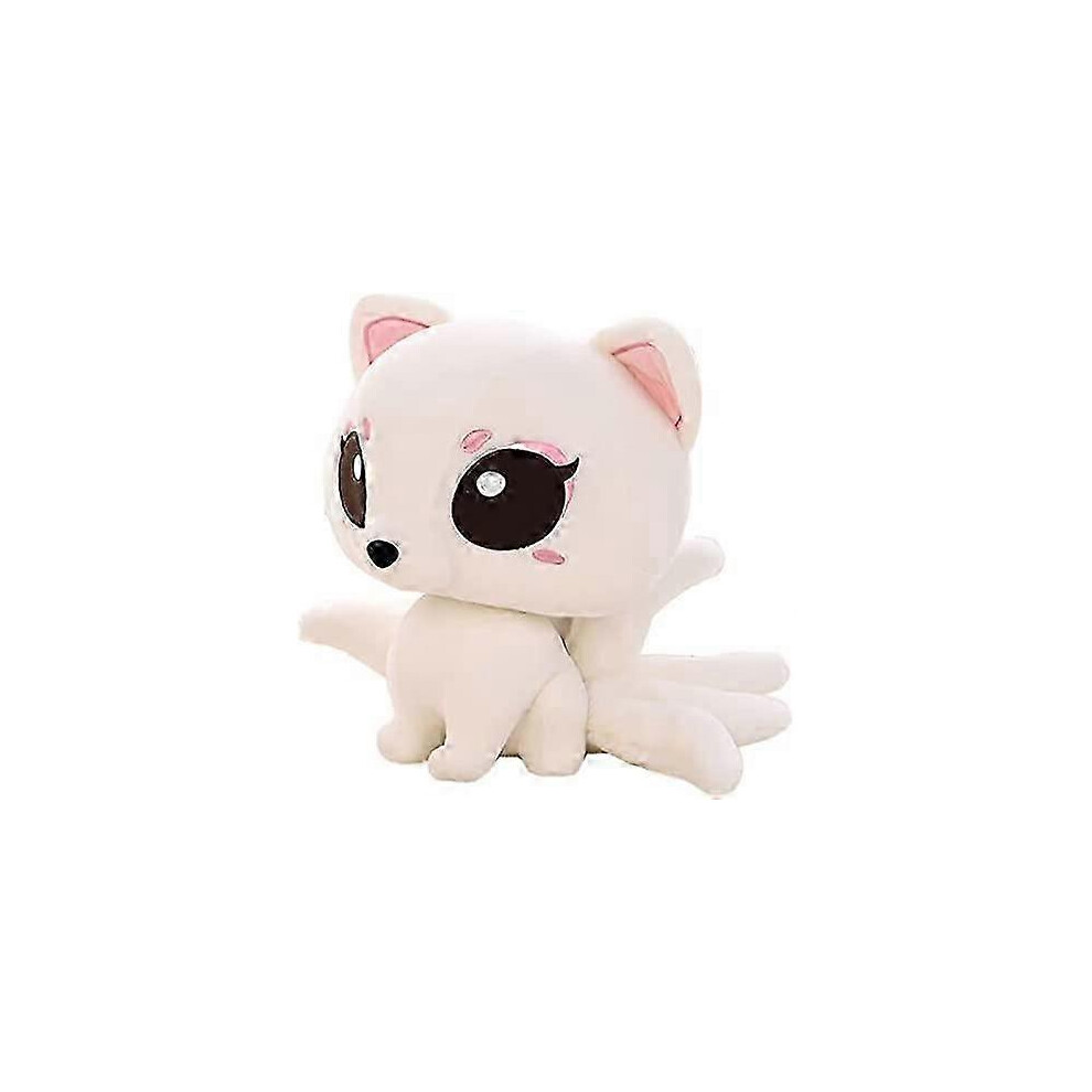 Kikidex (As Show, One Size) Lifelike Fox Plush Nine-Tailed Fox Toy Soft Hugging Pillow, Nine Tails Fox Stuffed Animals Kyuubi Kitsune Dolls Gifts-10 Inc White