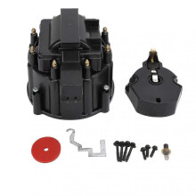 Replacement Distributor Cap and Rotor Kit for K549 SBC 283 305 307 327 350 400 BBC 454 396 427 - Black Assembly with Tuning
