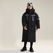 (A591-Black, 170 CM /12-15Years) Boys Girls Winter Hooded Waterproof Parka Outwear School Coat Padded Ski Jacket
