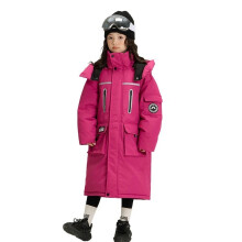 (A591-Rose Red, 160 CM /10-12 Years) Boys Girls Winter Hooded Waterproof Parka Outwear School Coat Padded Ski Jacket