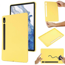 (For Samsung Galaxy Tab S10 FE, Yellow) Shockproof Tablet Case with Pure Color Liquid Silicone Design