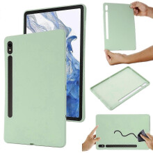 (For Samsung Galaxy Tab S9 FE, Green) Shockproof Tablet Case with Pure Color Liquid Silicone Design
