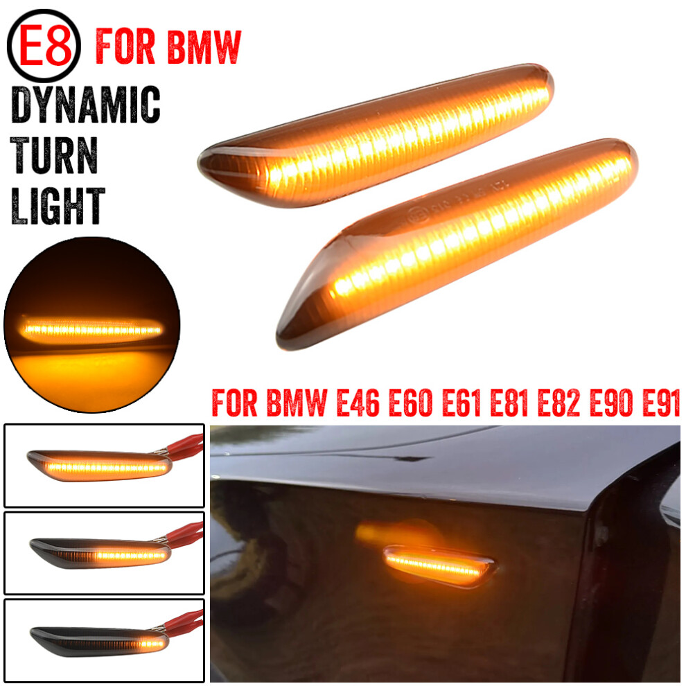 (Socket 2 Black 2) 2x Dynamic LED Fender Light Side Marker For BMW 1 3 5 serie E46 E60 E61 E81 E82 E87 E88 E90 E91 E92 E93 X1 E84 X3 E83 X5 E53-image-OPC-PHZ2XDH-NEW