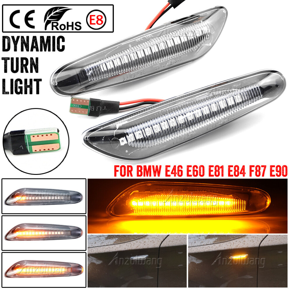 (Crystal T10 Type) Sequential Flashing Led Turn Signal Side Marker Blinker For Bmw X3 E83 X1 E84 X5 X53 E60 E61 E46 E81 E82 E90 E92 E87 E88 Light 6935158883660