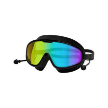 Swimming Goggles for Adults - Large Frame Diving Glasses with Earplugs & Black Case - Anti-Fog UV Protection Swim Gear