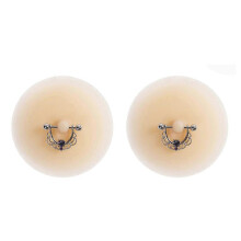 (Style 5) Women's Nipple Pasties with Piercing Jewelry - Reusable Sticky Bra Covers for Carnivals & Lingerie