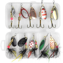 10 Pack Fishing Lures Sequin Lure Spinner Sequin Hand Spinner Metal Sequin Multicolor Fishing Accessory Storage Box 5 Pack Freshwater Saltwater Fishin
