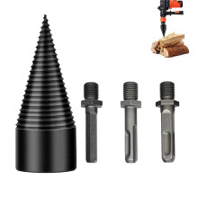 Splitting Wood Cone Drill Bit, Drill Screw Cone Driver with 3 PCS Shanks(32mm)